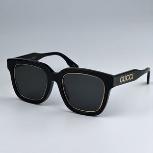NEW Gucci GG1136SA 001 Black/Gold Grey Square Women Sunglasses GG 1136SA